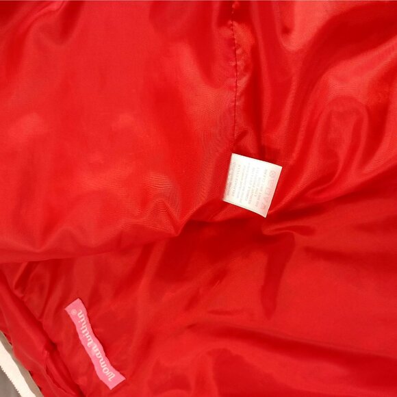 Women Within Quilted Jacket Barn Coat Snaps Down Tan/Red Diamond Quilt Size 1X - Picture 6 of 7